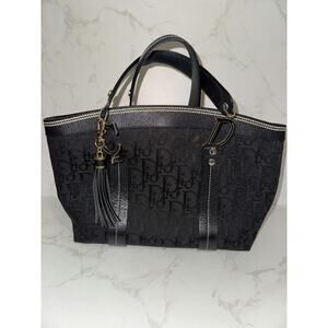 Christian Dior Trotter Flower Embroidered Tote Bag - Excellent Condition